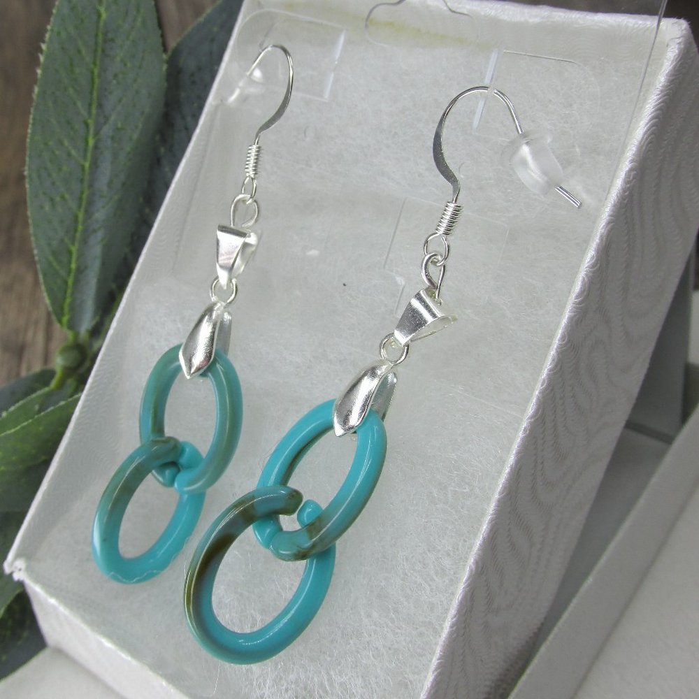 Silver Plated Twin Resin Earrings